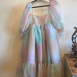 NWT Selkie Rainbow French Puff Dress
